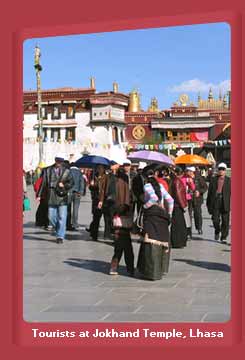 Tourists at Jokhand Temple, Lhasa, Tibet
