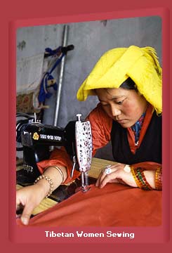 Tibetan Women Sewing