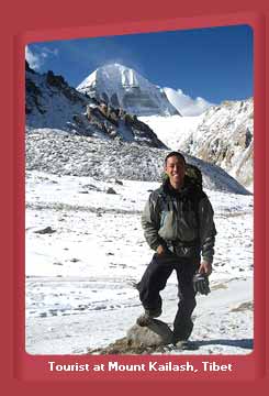 Tourist at Mount Kailash, Tibet
