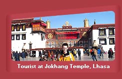 Tourist at Jokhang Temple, Lhasa, Tibet