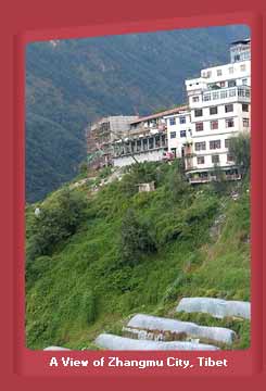 A View of Zhangmu City, Tibet